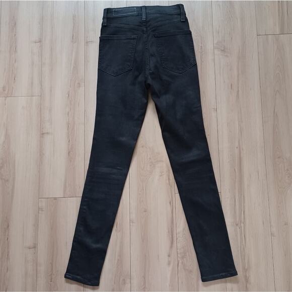 Rag & Bone Black Baxter Coated Ankle Skinny Jeans with Exposed Zip 25W - Picture 6 of 7